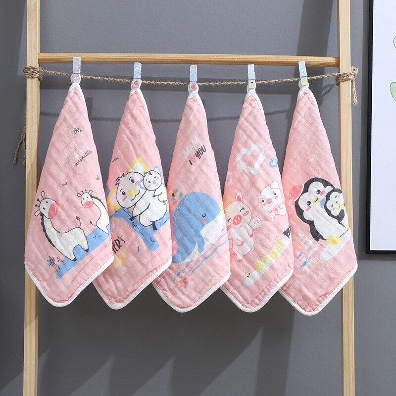 5Pcs Lot 6 Layer Muslin Squares Towel Cotton Baby Towel Handkerchief Kids