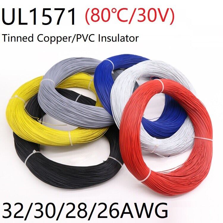 【】 Shopex mall Cáp Đèn Điện Tử OFC Dây PVC Cách Điện 26AWG UL1571 Đồng Thiếc Dây Tự Làm Môi Trường 30V