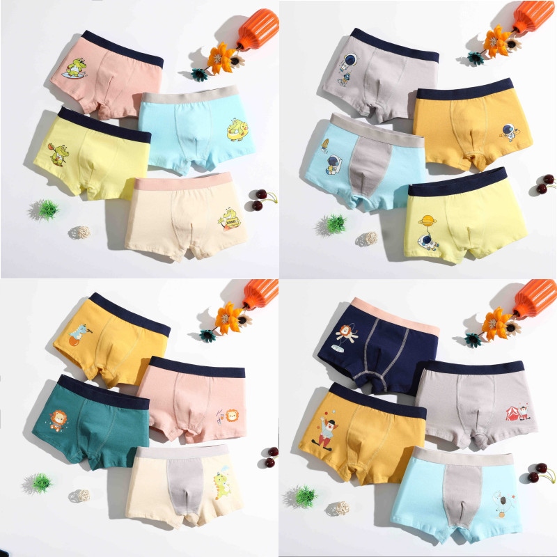panty for kids girls 4PCS/lot Cotton Boy Boxer Great Elasticity Children's Underwear Shorts Comfortable Panties for 2-12Y ราคา  516 บาท*ส่งฟรี