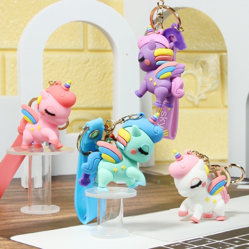 Móc chìa khóa hình kì lân màu pastel đáng yêu , móc chìa khóa trang trí