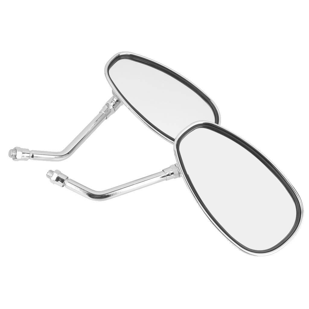 Hicaee xe máy Chrome gương Bên chiếu hậu cho Kawasaki Suzuki Chopper Xe tay ga