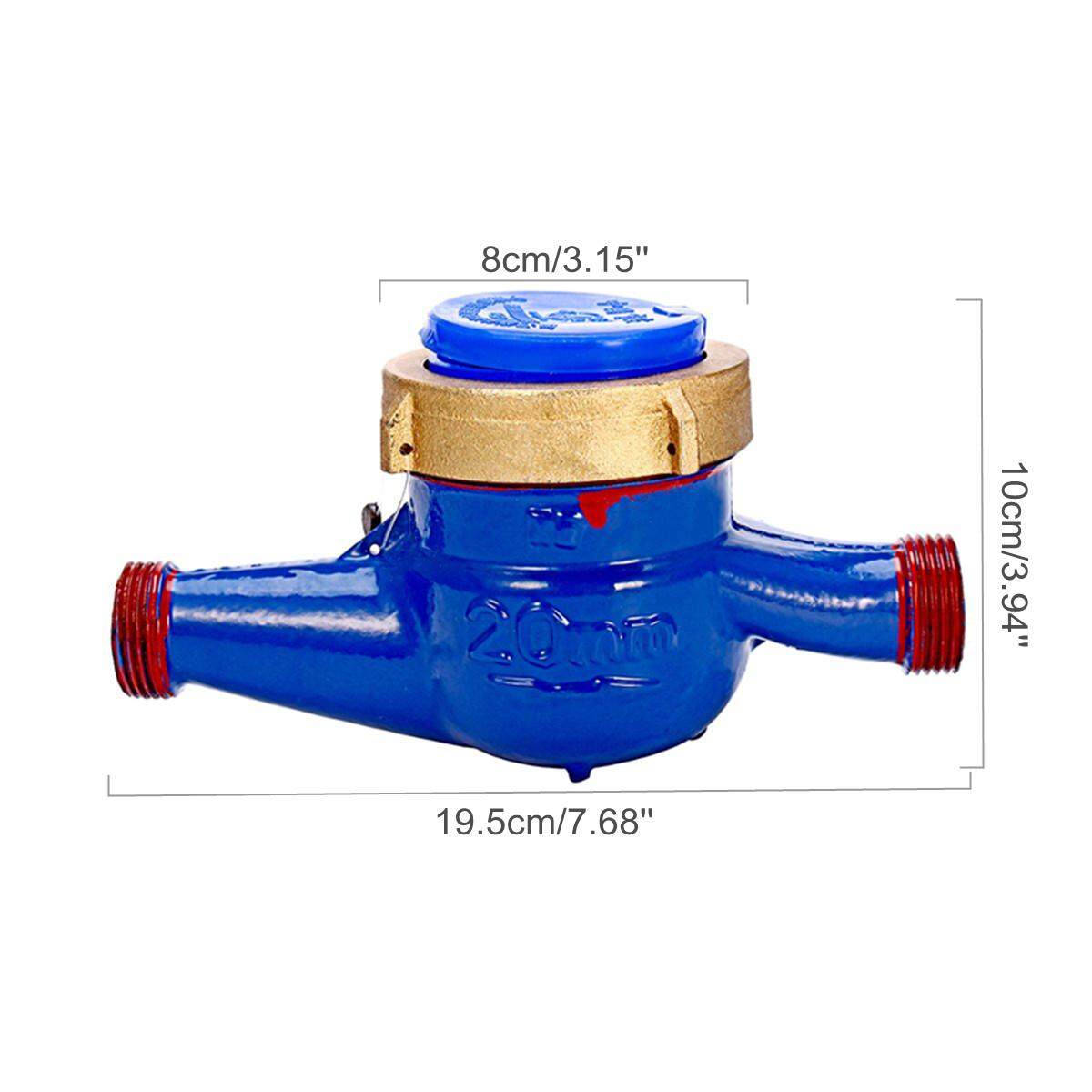 Generic 20mm Heavy Duty Brass Flow Measure Tape Water Meter Copper Cold