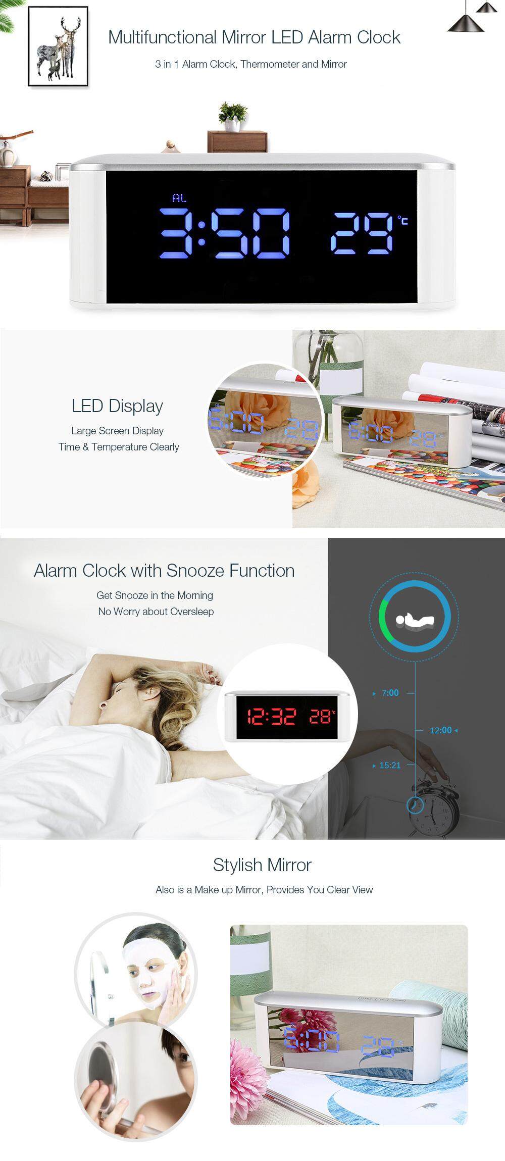 Generic Loskii HC31 Digital Dual Power Supply Multifunctional Mirror
