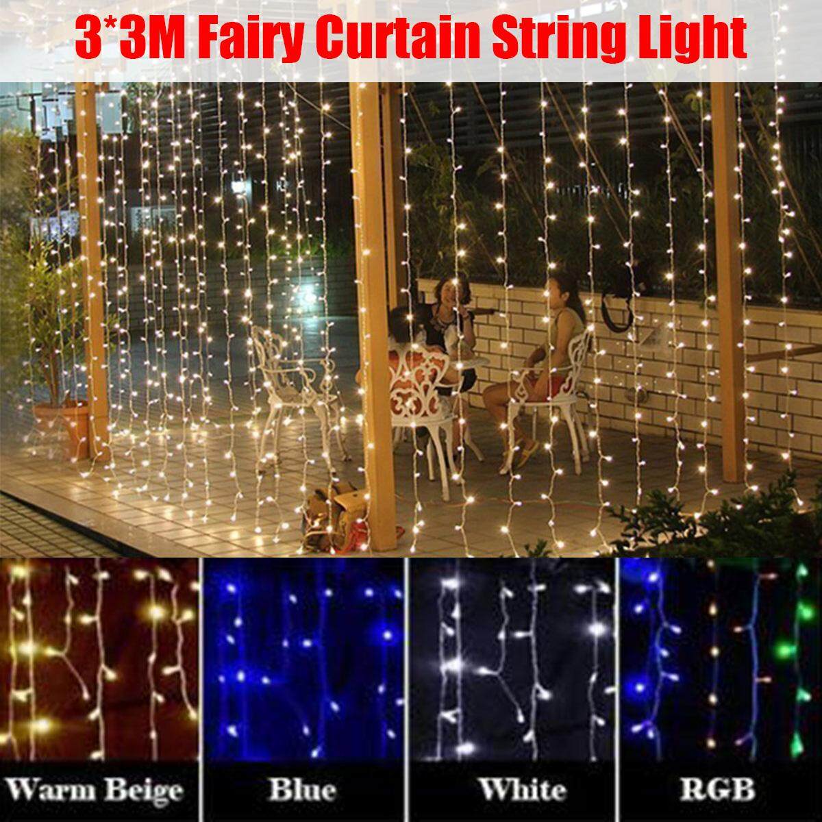 Generic White Ice Silk BACKDROP Wedding Drape Stage LED Fairy Lights