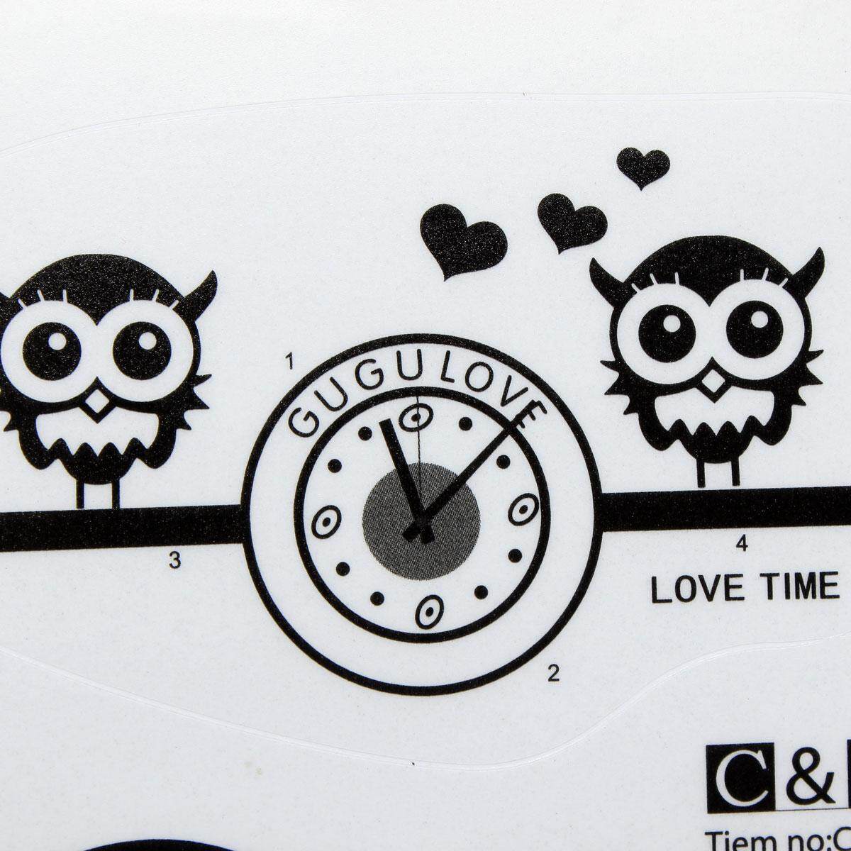 Generic 820 DIY PVC Sticker Owl Wall Sticker Wall Clock Clock Wallpaper