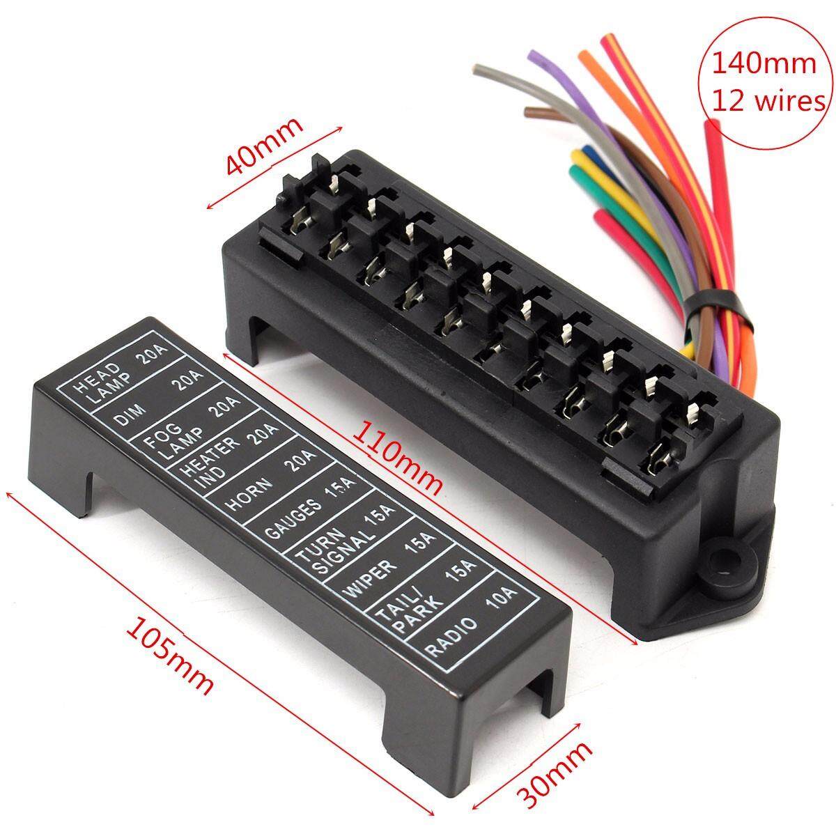 Generic 32V Circuit Auto E Car Boat Trailer ATC ATO Fuse Box Block H