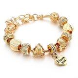 เช็คราคาCrystal Heart Charm Bracelets & Bangles Gold Bracelets for Women Jewellery Pulseira Feminina