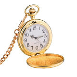 Đồng Hồ Nam Màu Đen Trơn Bằng Thép Không Gỉ Chữ Số Ả Rập Trắng Đồng Hồ Bỏ Túi Hiện Đại Màu Đen