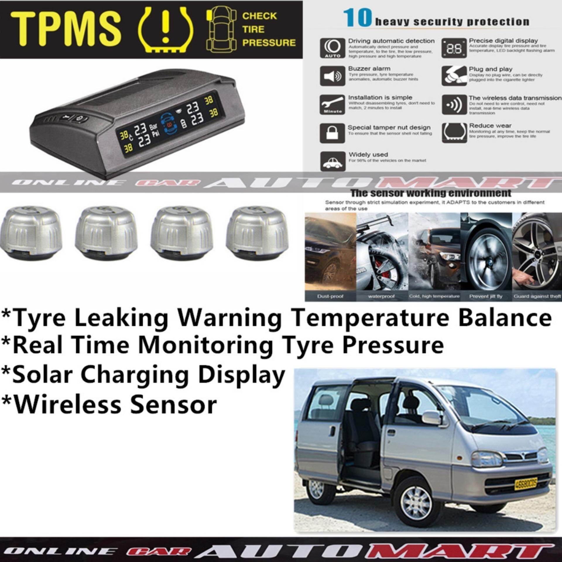 Perodua Rusa-TPMS Tire Pressure Monitor System T83 - Solar Power Wireless  External Silver Sensor - Tire Pressure Monitor Tool