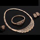 SAGE 5pcs Luxury Banquet Sweet Necklace Earring Bangle Bracelet Ring Jewelry Set