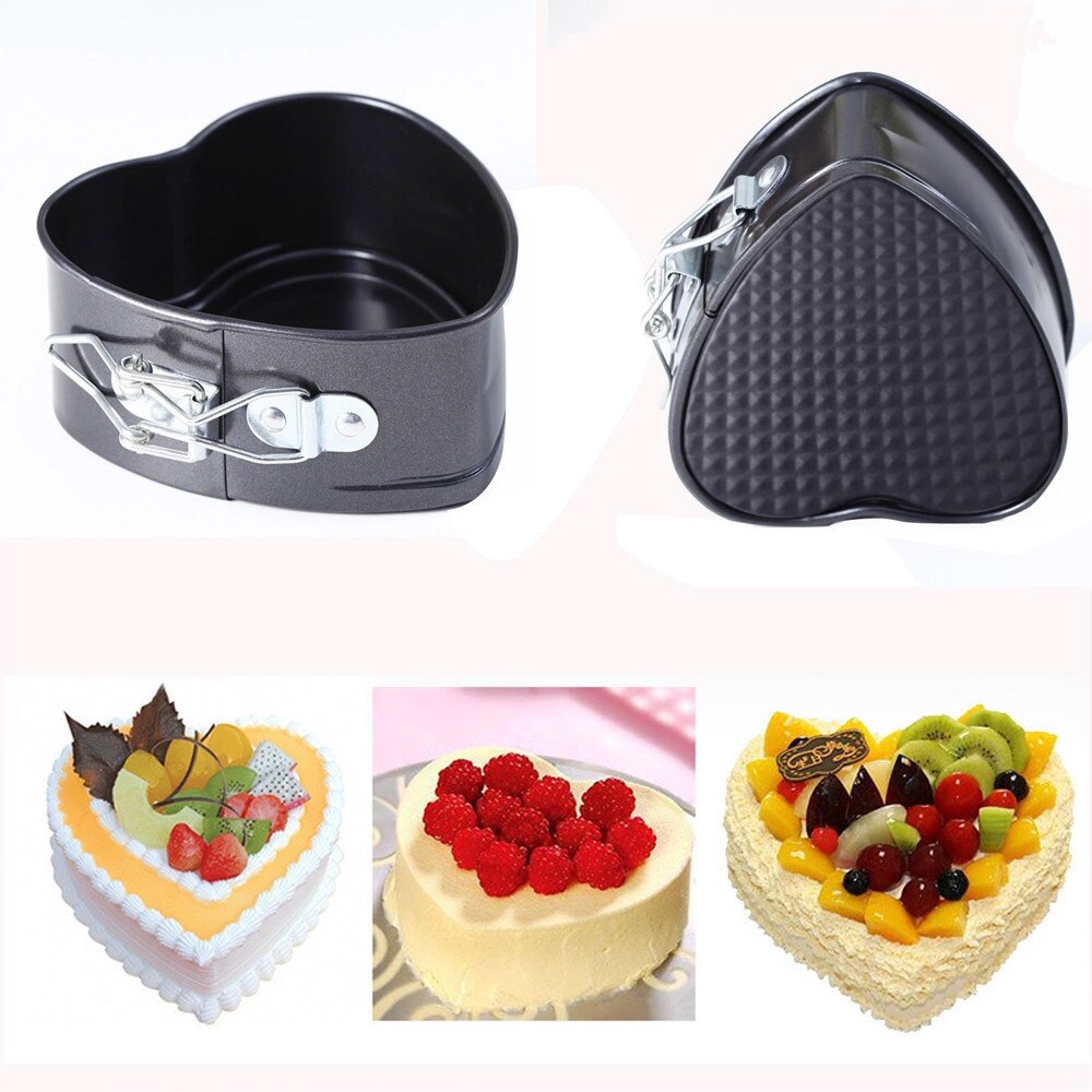 【Delicious bakery】 Stainless steel Baking Mold Non-StickHeartCake Pan Tin DIYMold Baking Cheese Bread Traybaking tools