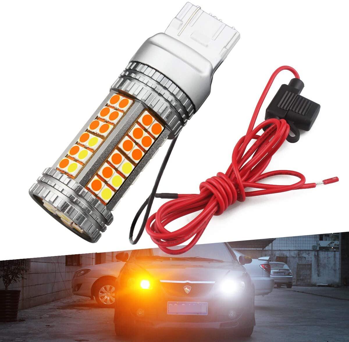 Pack of 2）Dual Color Switchback 1156 PY21W BAU15S 1056 12V Car LED Turn  Signal DRL Xenon Light Bulbs Parking Lamp Error Free Canbus Ready No Hyper  Flash (Amber/White Amber/Gold Amber/Light Blue) |