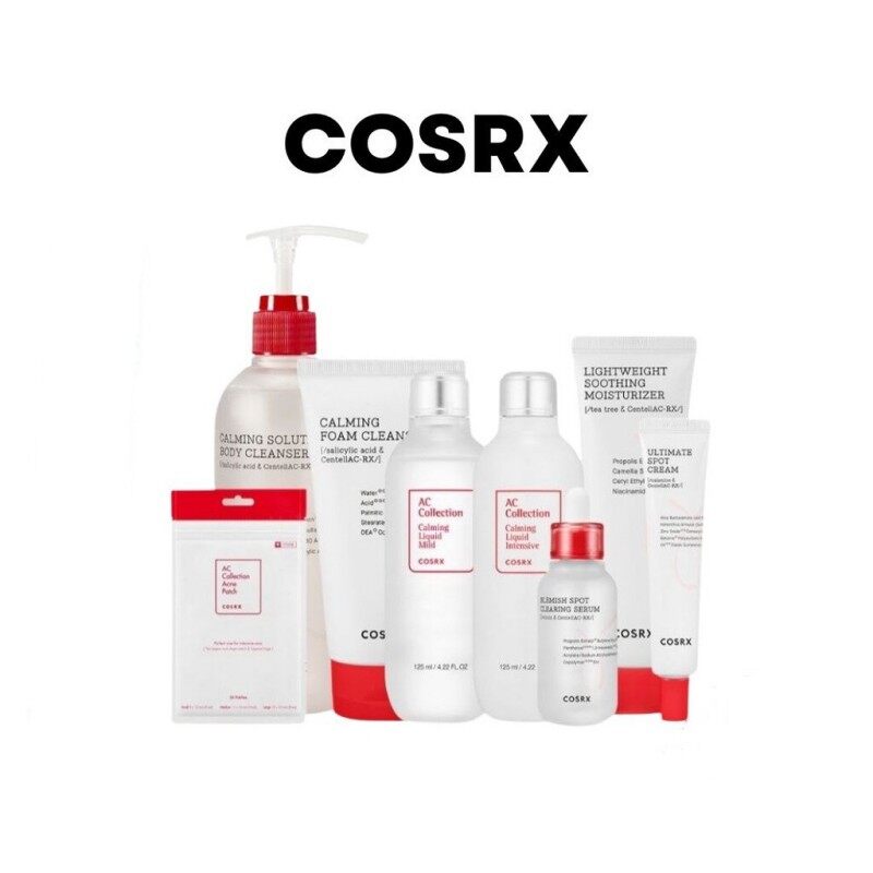 Bộ Sưu Tập COSRX AC Hàng Sẵn Có: Miếng Dán Trị Mụn, Sữa Rửa Mặt Dạng Bọt, Liquid Mild, Liquid Intensive, Blemish Spot Serum, Ultimate Spot Cream, Dung Dịch Làm Dịu Sữa Tắm Toàn Thân, Kem Dưỡng Da Làm Khô Vết Thâm, Kem Dưỡng Ẩm Làm Dịu Nhẹ