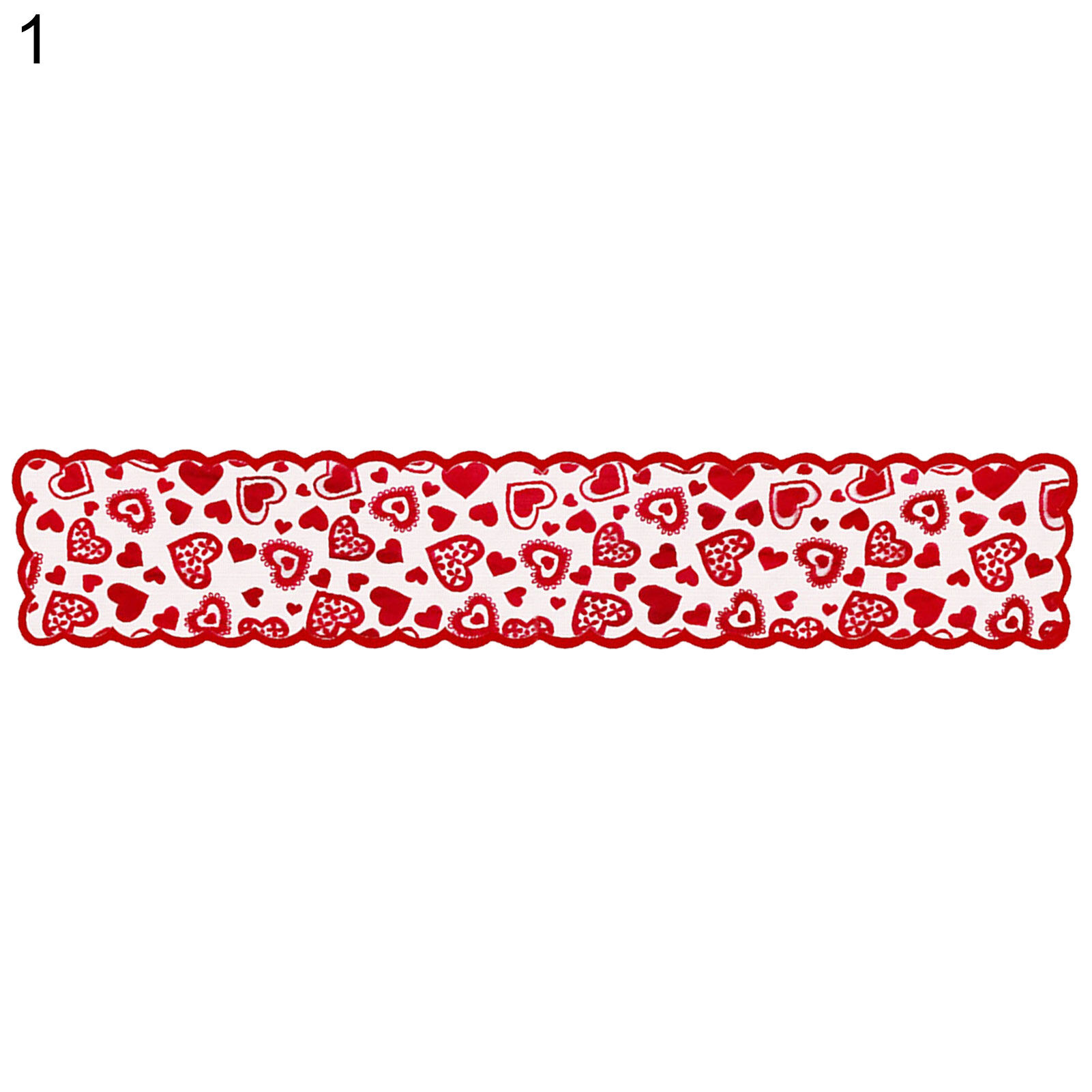 Galuru Heart Pattern Table Runner Placemat Wedding Party Valentine Gift Home Desk Cloth ราคา 94 บาท*ส่งฟรี