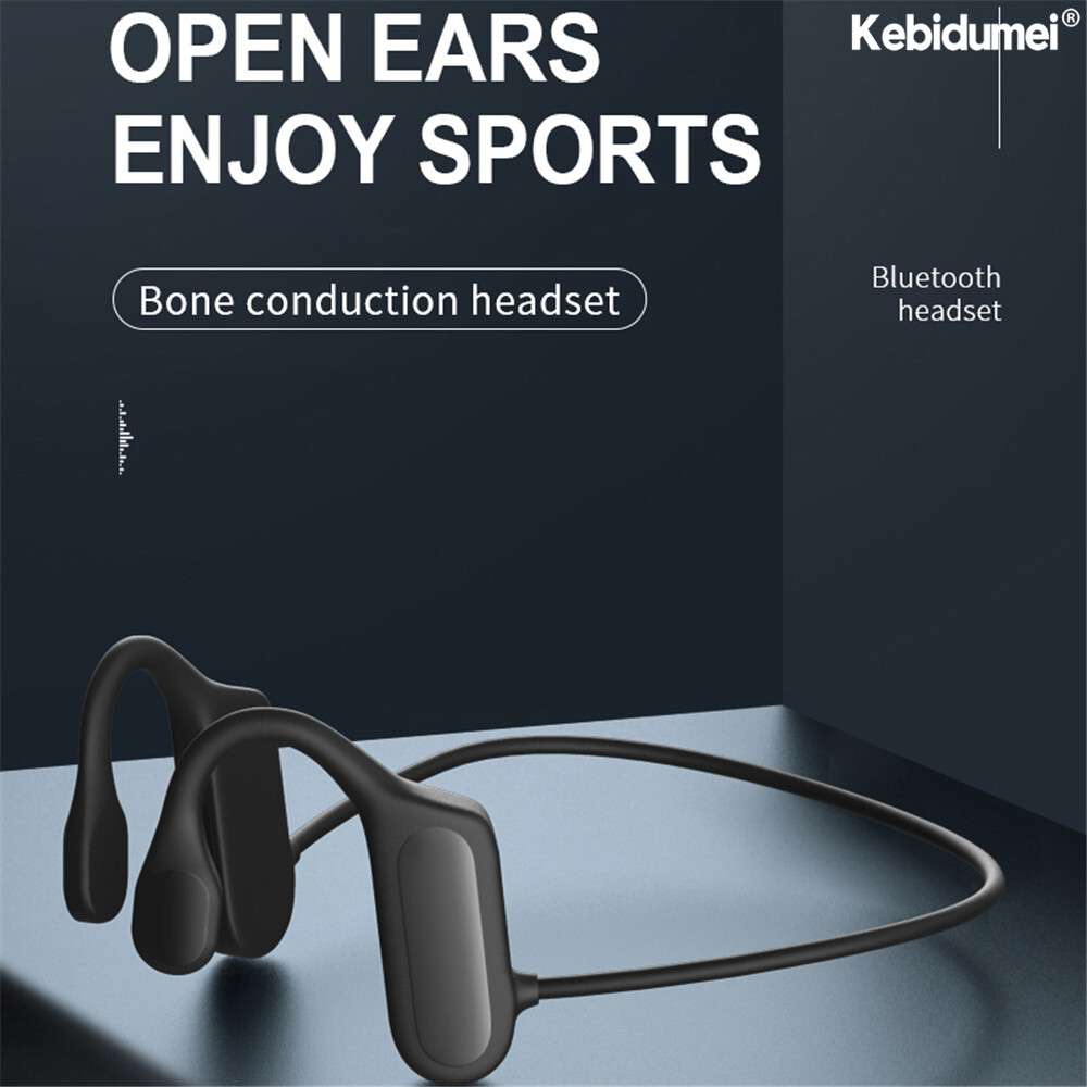 Kebidumei Tai Nghe Bluetooth 5.0 Tai Nghe Không Dây Thể Thao Tai Nghe HiFi Âm Thanh Nổi Dẫn Xương Kèm Micro