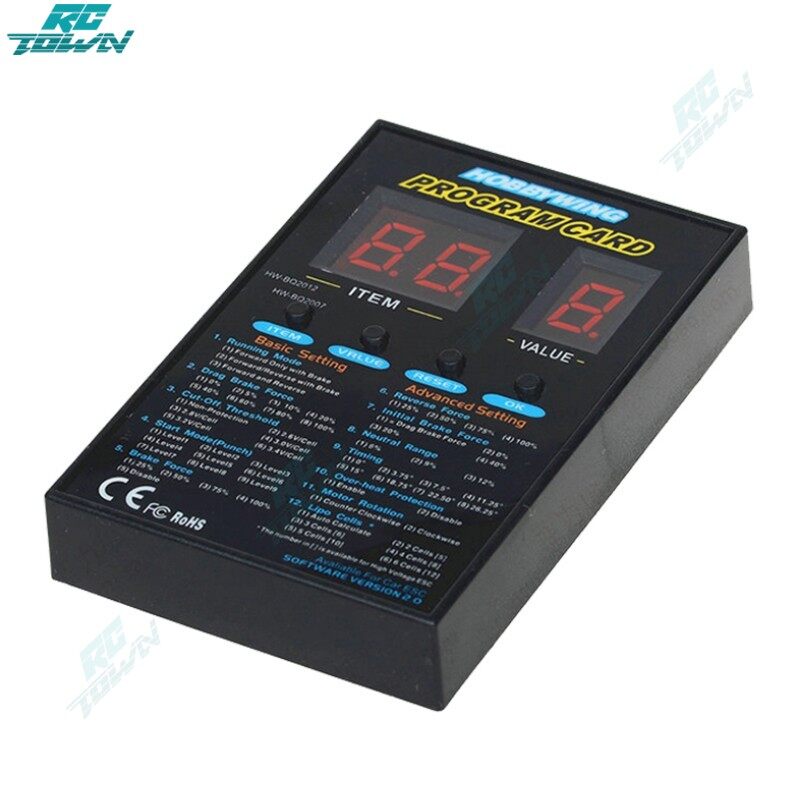 Rctown thẻ chương trình xe hơi điều khiển từ xa hobbywing hộp chương trình led thẻ lập trình 2c 86020010 cho xe ô tô dòng xerun và ezrun không chổi than esc