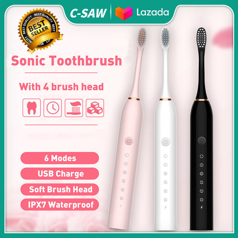 C-SAW Rechargeable Sonic Electric Toothbrush Adult Timer Brush 42000 Time