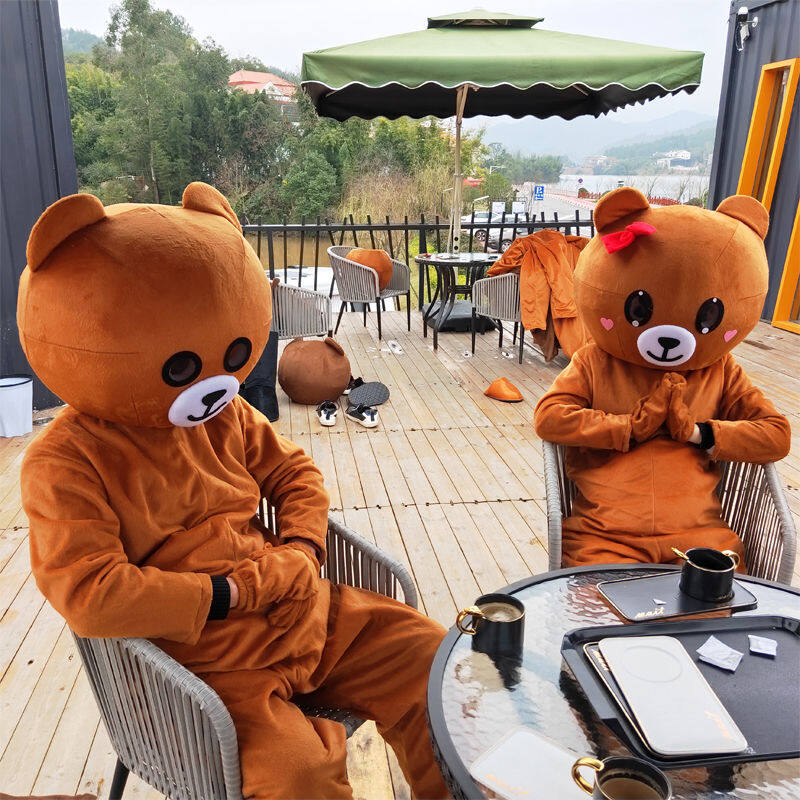 Quần áo Gấu Nâu lưới Gấu Đỏ Trang Phục Búp bê gấu ĐÔI ĐI Bộ gửi tờ rơi hoạt hình biểu diễn búp bê dịch vụ đạo cụ