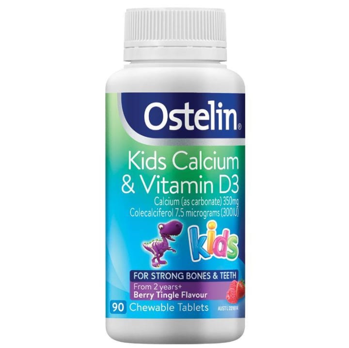 Ostelin แท็บเล็ตสำหรับเด็กวิตามิน D และแคลเซียม90แบบเคี้ยวได้ [รุ่นใหม่]