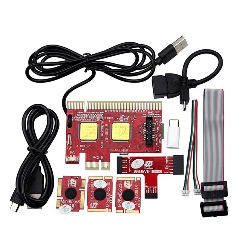 V8 Multifunction Laptop and Desktop PC Card Universal Post Diagnostic Test Card Debug Multifunction Test Card Support PCI,PCI-E,LPC,Mini,MSATA