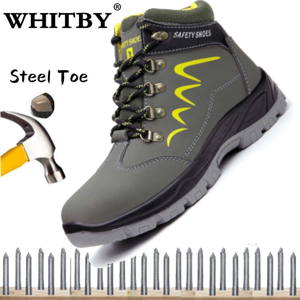 Brand WHITBY COD Mũi Thép Cho Nam, Giày Thợ Hàn Chống Thấm Nước, Chống Mài Mòn, Cao Cổ, Chống Va Đập Và Chống Thấm Nước, Giày Mùa Hè Lót Nhung Thế Hệ A