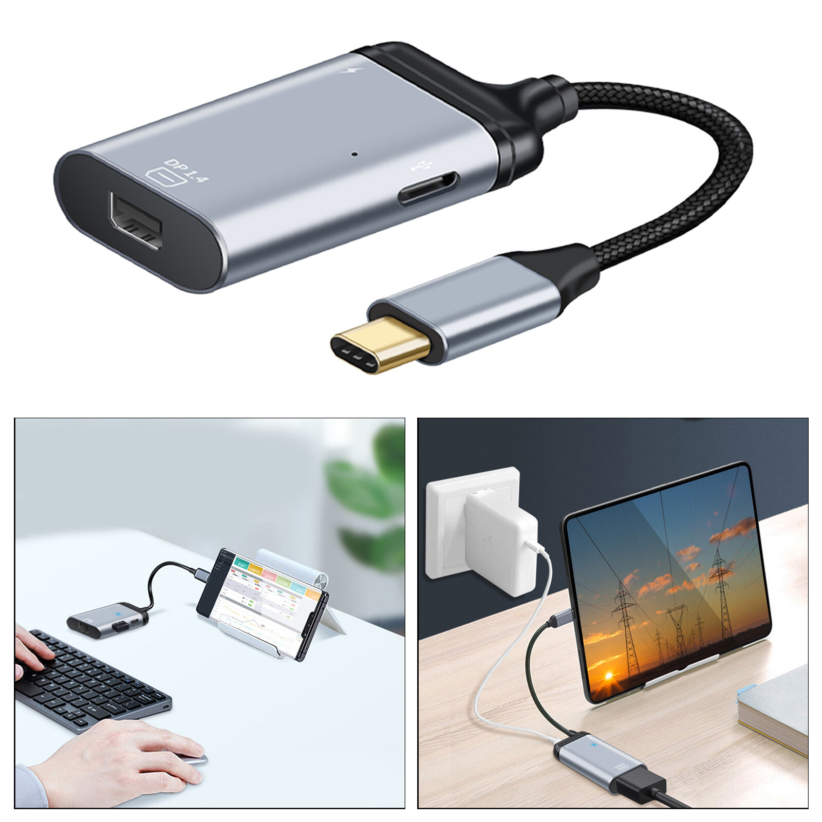 SunniMix USB 2.0ประเภท C To หัวแปลงสัญญาณ HDMI HDMI สำหรับ MacBook Pro HDMI ไปยัง USB USB C Adapter