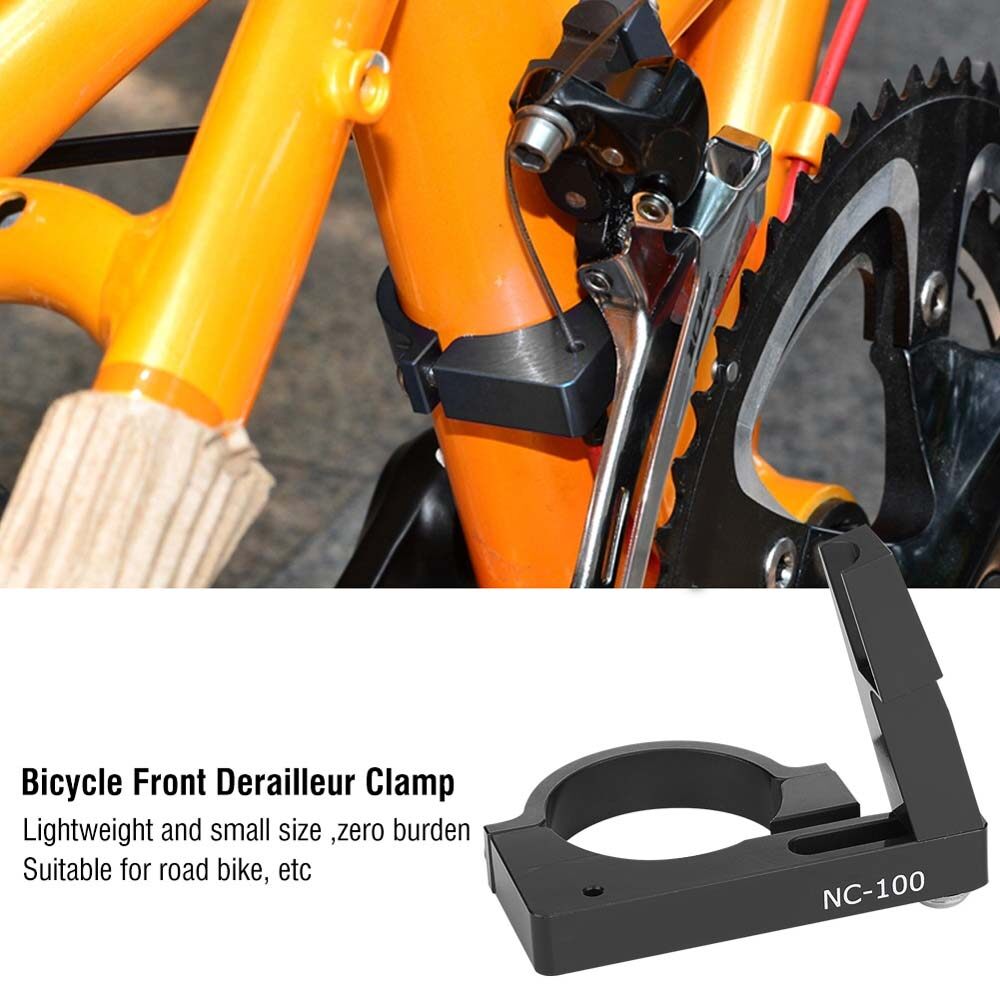 RYKRFYJS จักรยานพับเก็บได้ทนทานแหวนแคลมป์ Clamp แปลงแปลงฐานยึดจักรยาน40มม.ด้านหน้าตัวเปลี่ยนเกียร์ด้านหน้า Derailleur Clamp ด้านหน้าตัวเปลี่ยนเกียร์ตัวหนีบกล้อง Conversion ที่นั่งสวิทช์