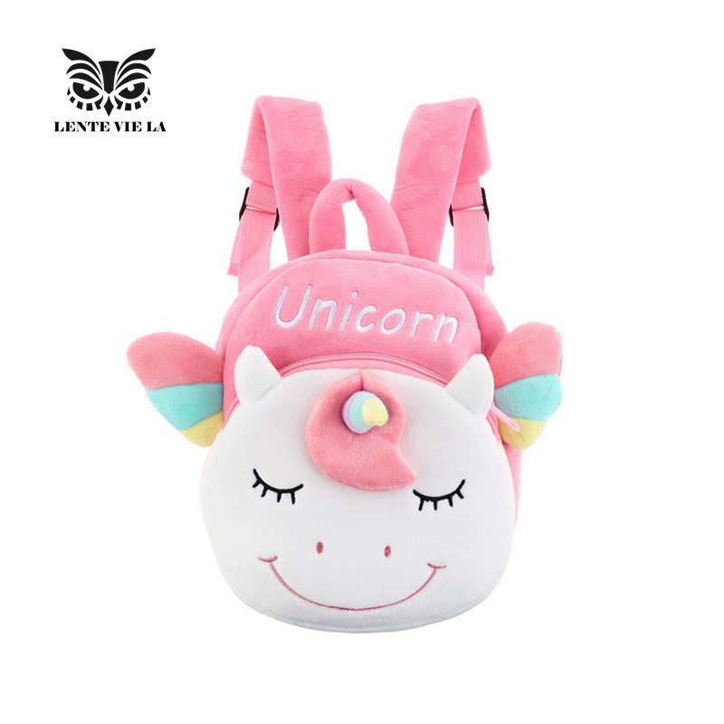 LENTE VIE LA Ba lô đi học hình kỳ lân thú nhồi bông đáng yêu cho bé gái kích thước 19*23cm đựng được nhiều đồ giá tốt - INTL