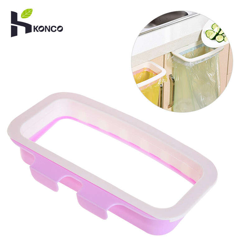 KONCO Tủ Nhựa Cửa Lưng Rác Túi Đựng Rác Giá Đỡ Treo Rác Tủ Treo Thùng Rác Giá Treo Túi Bảo Quản Móc Treo Dụng Cụ Nhà Bếp -(Màu ngẫu nhiên)