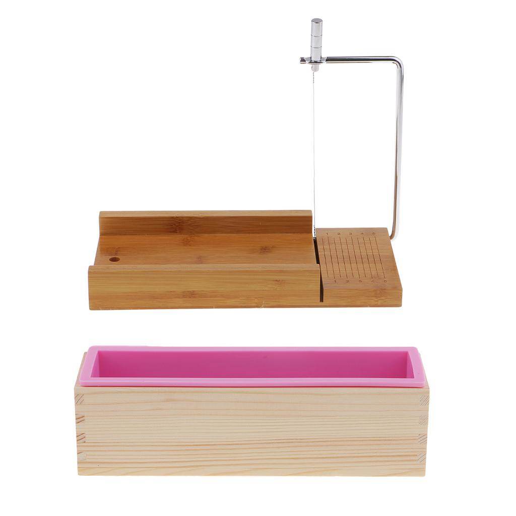Lazaratoy gỗ đóng hộp xà phồng silicon ổ bánh khuôn bằng gỗ và xà phòng cắt dây cắt lát cho tự làm xà phòng/bánh/nến/ổ bánh làm dụng cụ