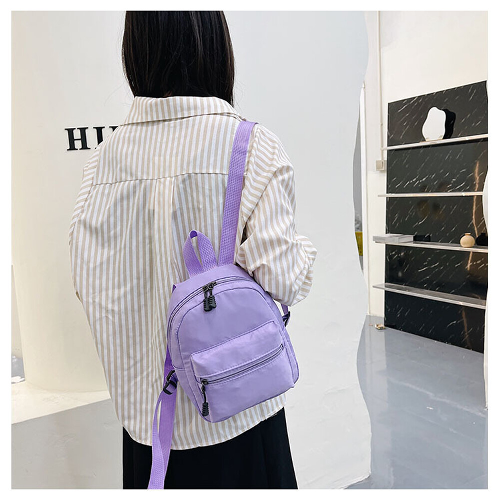 Ba lô màu trơn thời trang cho nữ ba lô mini đi học phong cách preppy ba lô du lịch mini
