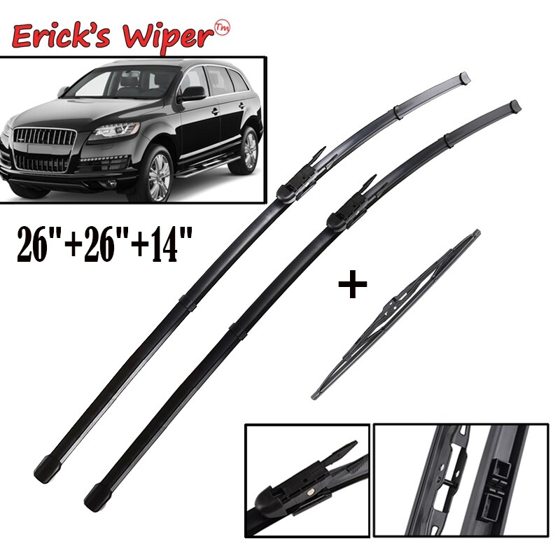 【Wiper】 Erick 39;s Wiper Front amp; Rear Blades Set For Audi Q7 4L 2006 - 2015 Windshield Windscreen Window Brushes 26 quot; 26 quot; 14 quot;