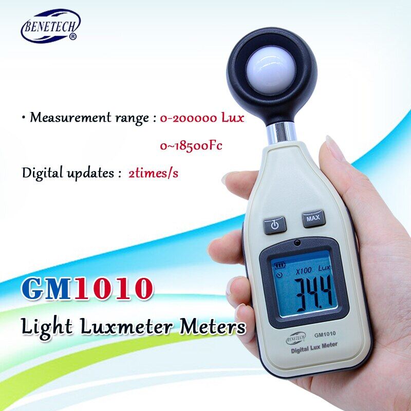 Qmboboa Gm1010 luxmeter mét 0-20000 LUX kỹ thuật số illuminometer luminometer Quang kế LUX/FC LM thử nghiệm vỉ
