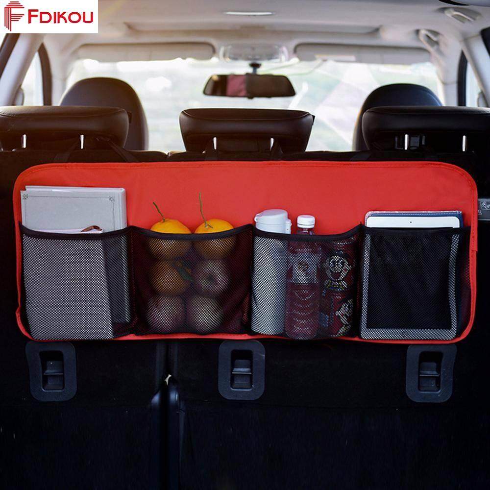 Fdikou หนังรถ Trunk กระเป๋าหลังช่องเก็บที่นั่งเบาะหลังรถยนต์ถุงแบบแขวนแน่นไม่มี FALLING