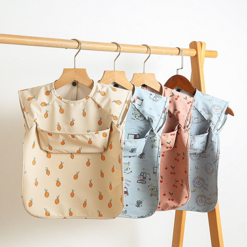 Fashion Kid Sleeveless Waterproof Baby Bibs With Pocket Feeding Baby Boys Girls Baby Stuff Apron Kid Burp Cloth 6-54 Months