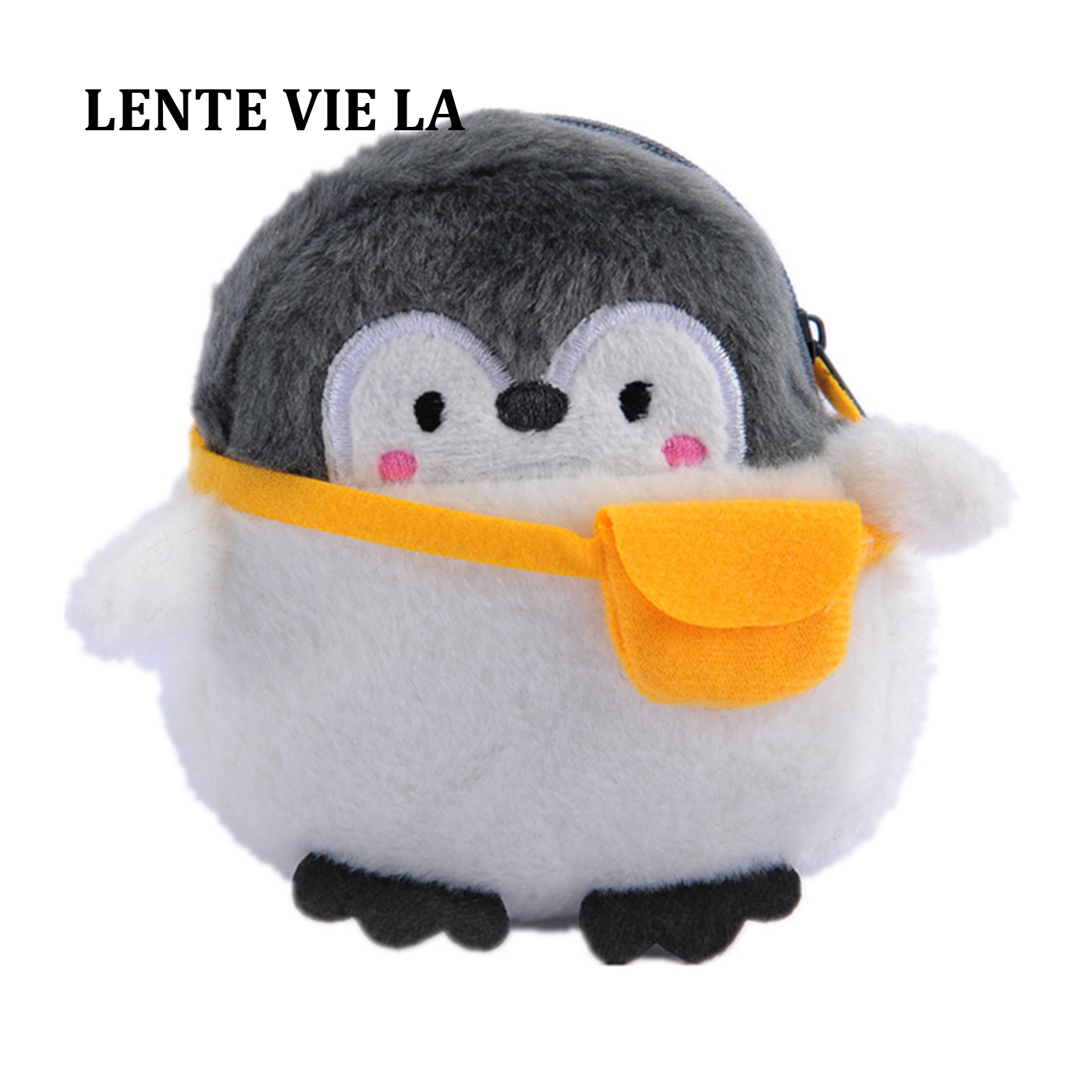LENTE VIE LA Ví Đựng Tiền Xu Hình Chim Cánh Cụt Hoạt Hình Dễ Thương Ví Nhỏ Bằng Vải Nhung Lông Túi Đựng Son Môi Nhung Lông Mềm Mại Quà Tặng Valentine Cho Người Yêu Nữ