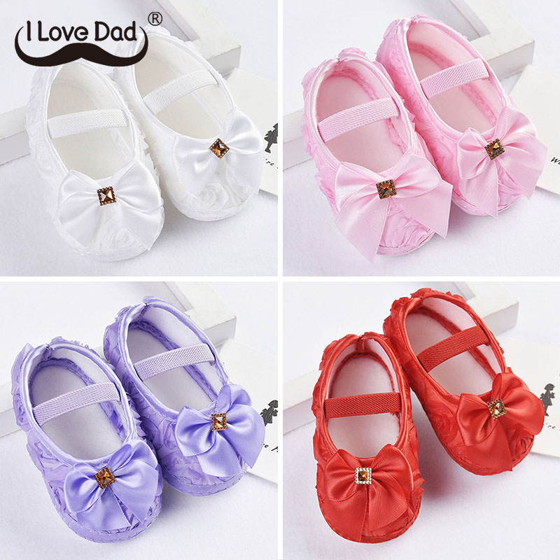 Newborn Infants Baby Shoes Toddler Baby Girl Soft Crib Shoes Moccasin Prewalker Sole Shoes Bow Lovely Cute First Walkers ราคา 79 บาท*ส่งฟรี