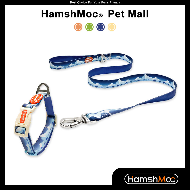 HamshMoc Waterproof Dog Collar and Leash Set Adjustable Pet Collar Heavy Duty Soft Comfortable Durable for Small Medium Large Dogs ราคา 614 บาท*ส่งฟรี