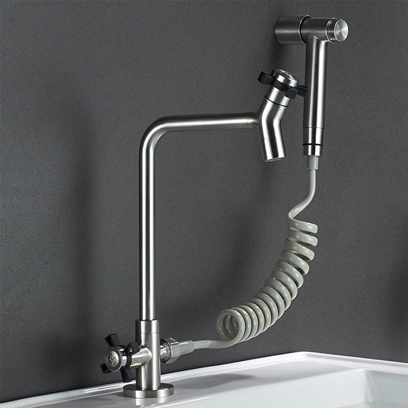 Zookv vòi rửa chén phun vòi xả 3 món inox sus 304 đơn inox nước lạnh lưu vực vòi 903a