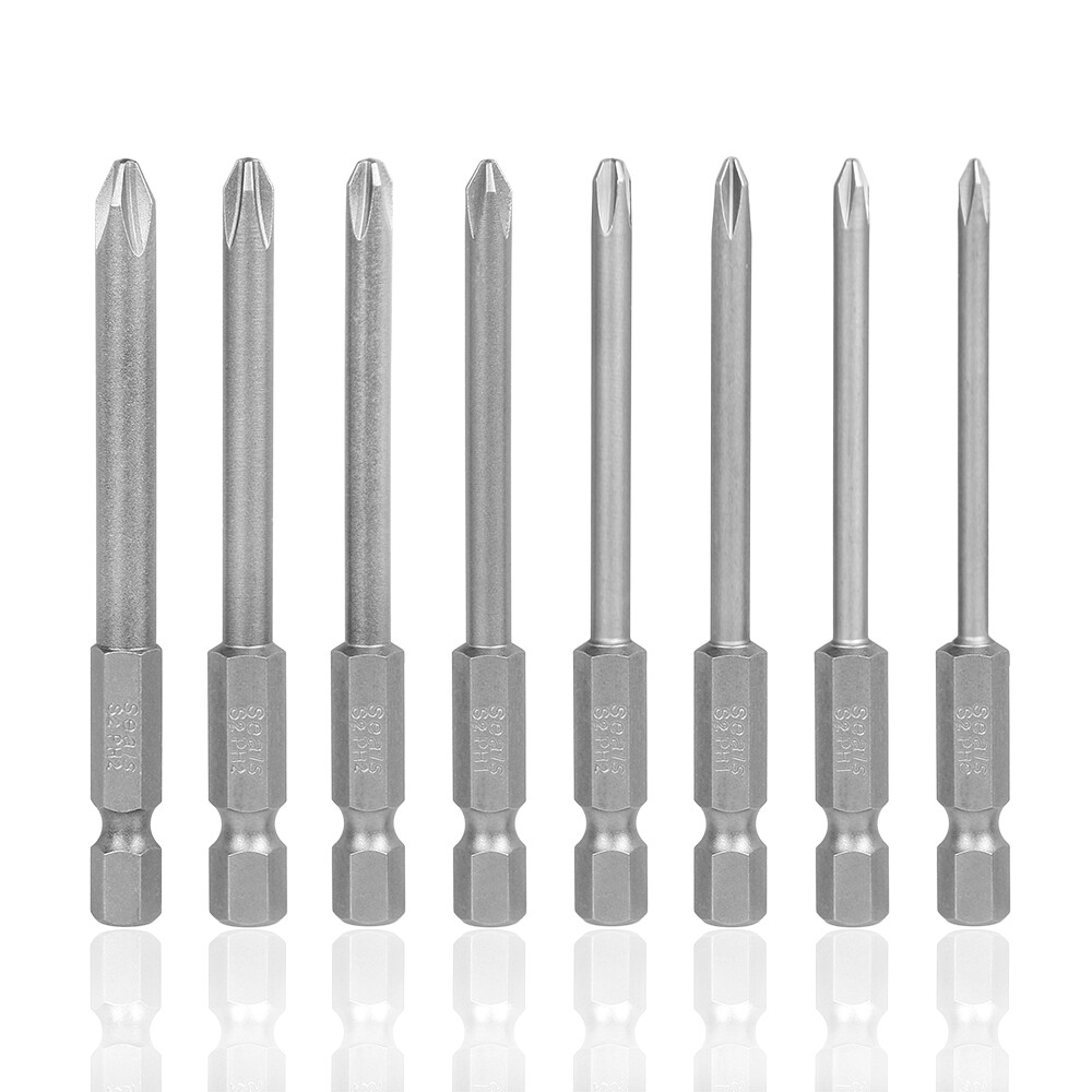 【SALE】 inzapmavil1987 8 Chiếc Tuốc Nơ Vít Chữ Thập Lục Giác Dài Từ Tính 75Mm Bộ Tuốc Nơ Vít Điện