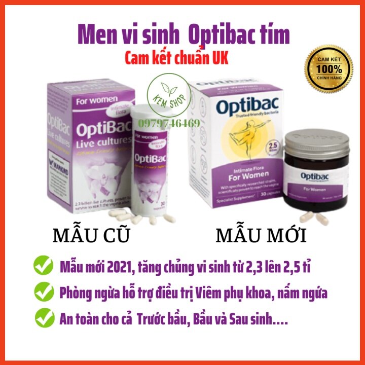 Men vi sinh Optibac tím phòng ngừa phụ khoa vùng kín cho phụ nữ Optibac Probiotics For Women