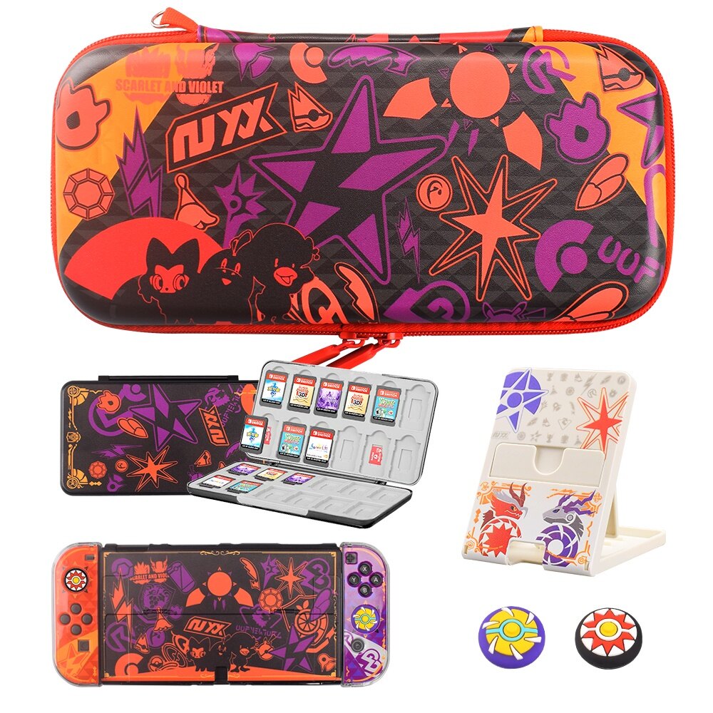Hộp bảo vệ máy chơi game scarlet and violet túi đựng hộp đựng thẻ giá đỡ cho nintendo switch & switch phụ kiện oled