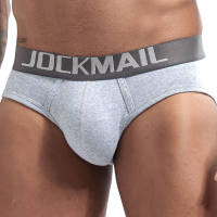 JOCKMAIL Sexy men underwear Low waist breathable Thread cotton mens briefs Unique design men underpants