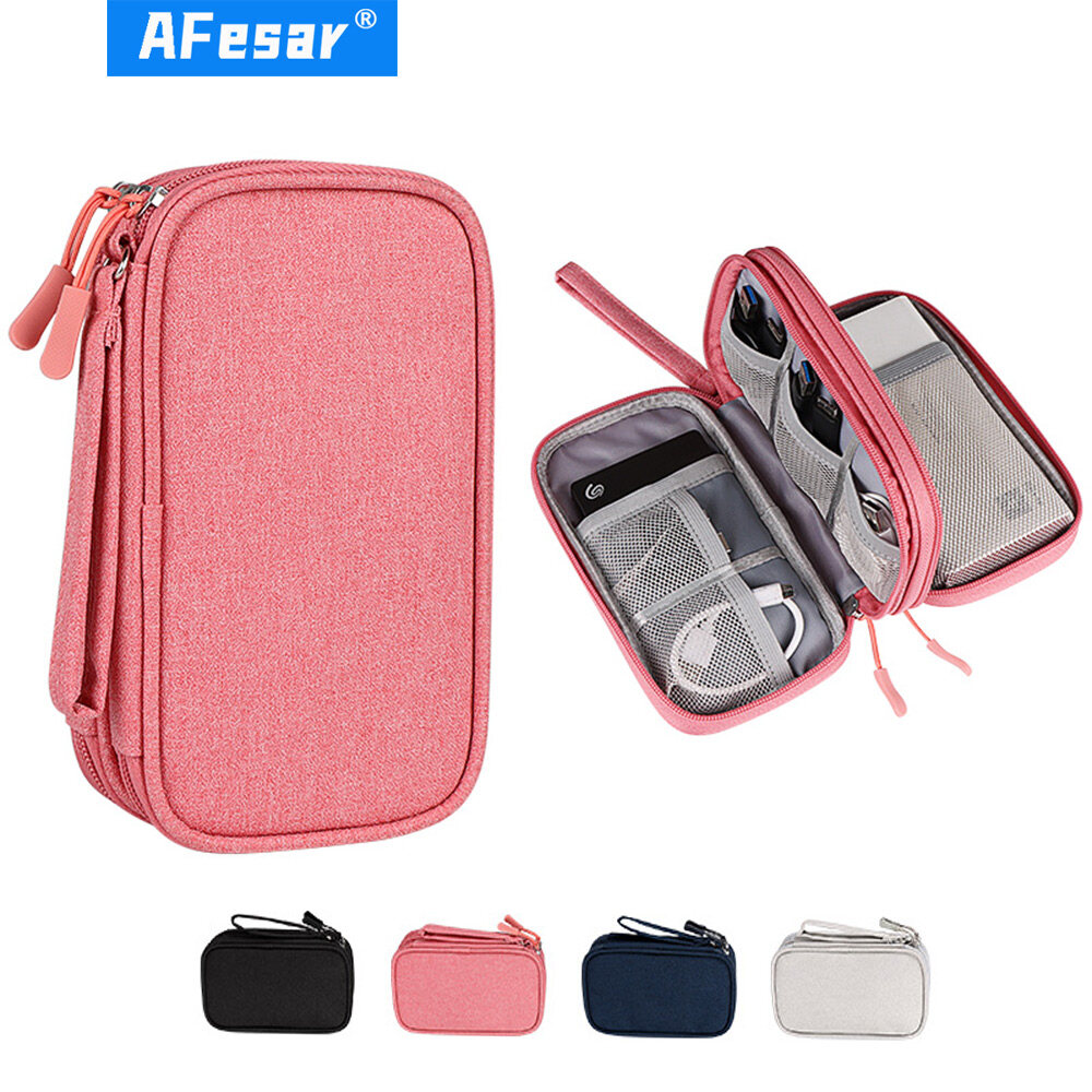 Cáp Di Động Lưu Trữ Kỹ Thuật Số Túi Organizer USB Tiện Ích Dây Sạc Pin Dây Kéo Mỹ Phẩm Bag Trường Hợp Phụ Kiện Item