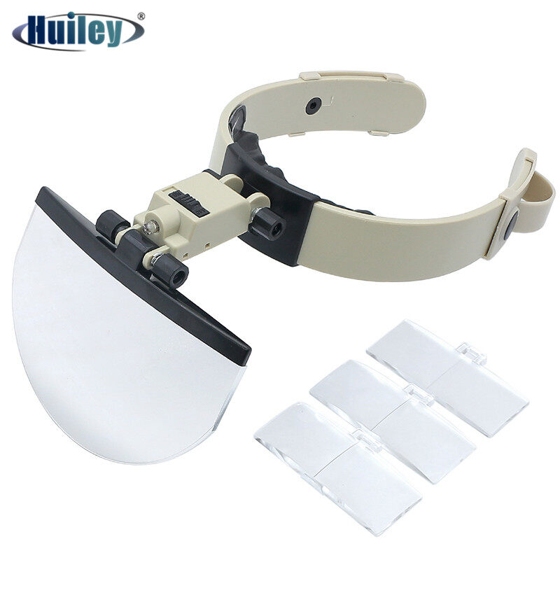Kính Lúp Đeo Đầu Ống Kính Lớn Kính Lúp Đọc Sách Rảnh Tay Có Đèn LED Chiếu Sáng, 2X 3.5X 4.5X 5.5X F/Bộ Sưu Tập Tem
