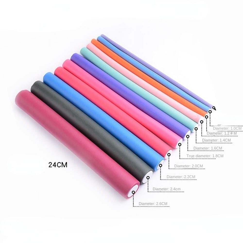 6Pcs Heatless Curling Rod Hair Rollers Hair Curler No Heat Bendy Perm Rods for Hair Curls Bar Wave Formers Hair Styling Tools