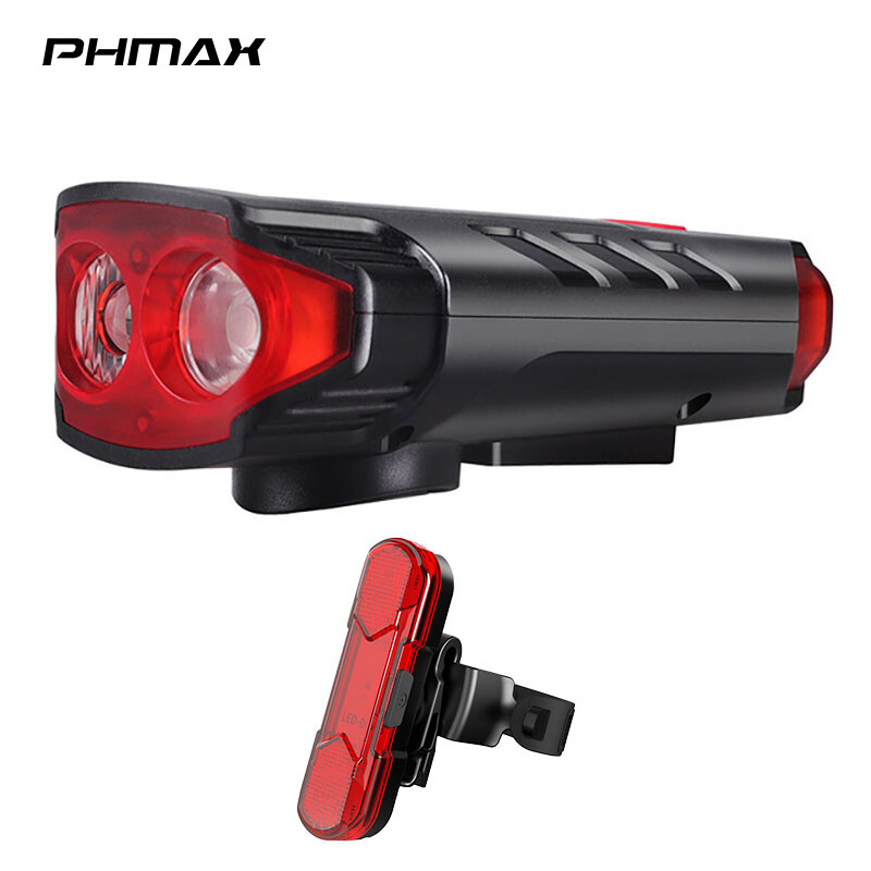 Phmax đèn xe đạp đèn còi xe đạp leo núi sạc được usb năng lượng mặt trời 2000 mah đèn đạp xe chống nước 600 lumens với nguồn điện