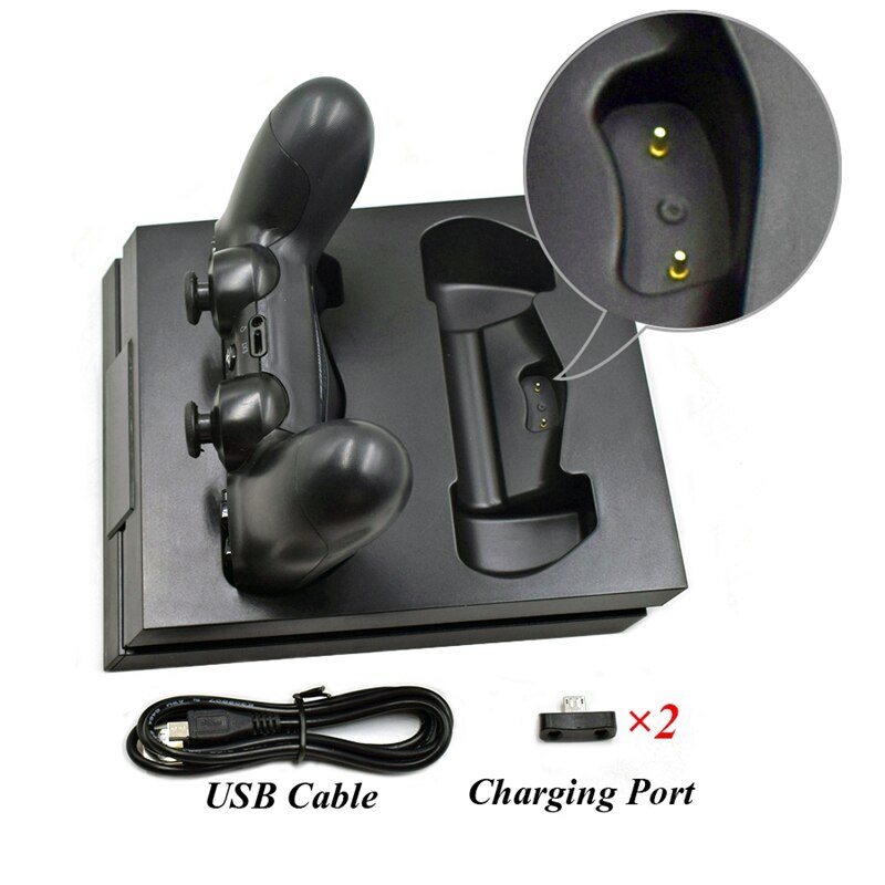 PS4 Slim Pro Wireless Cotroller Charger Stand Horizontal Dual USB Fast Charging Dock Station For Playstation 4 Joystick Gamepad