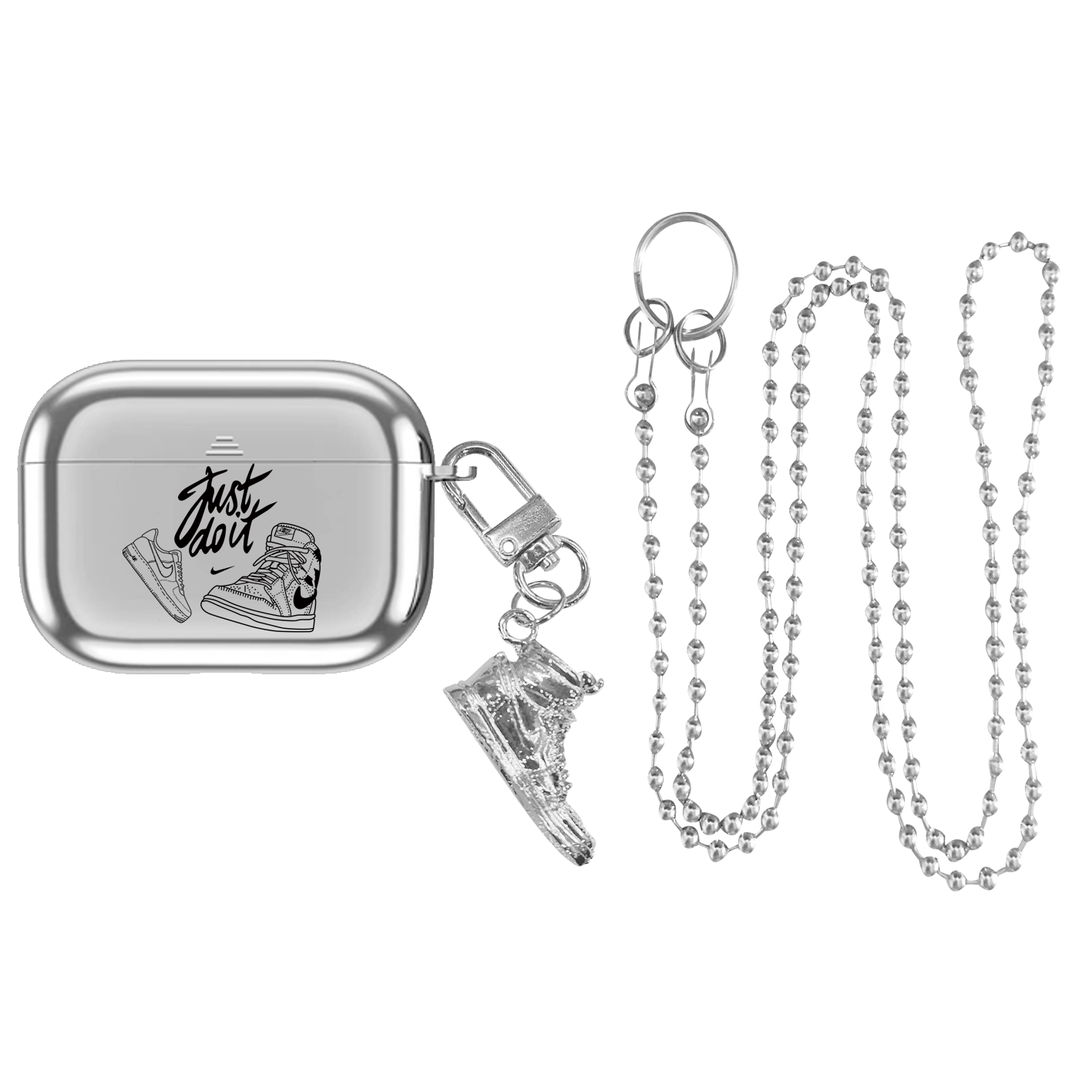 Ốp Tai Nghe Mạ Dây Chuyền Hình Đôi Giày Ngầu Cho Apple AirPods Pro AirPods 1 2 3 Vỏ Mềm Silicon Pro2 Mới Ốp Tai Nghe Air Pods Phụ Kiện AirPod Bảo Vệ Màu Bạc