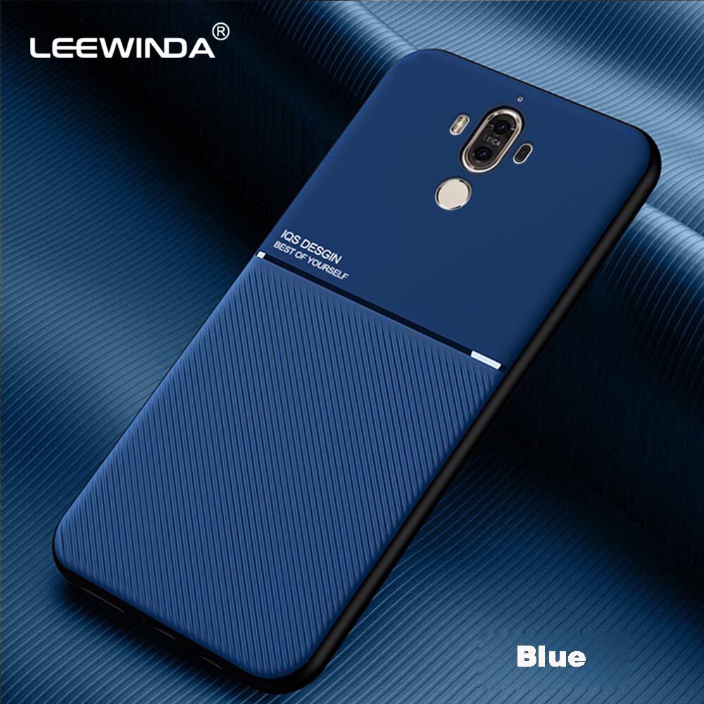 LEEWINDA Dành Cho Huawei Mate 9 Trường Hợp Điện Thoại, Ốp Lưng Huawei Mate 9 Pro, Ốp Lưng Mềm Chống Sốc Siêu Mỏng Vải Chéo Từ Tính Sang Trọng Cho Xe Hơi
